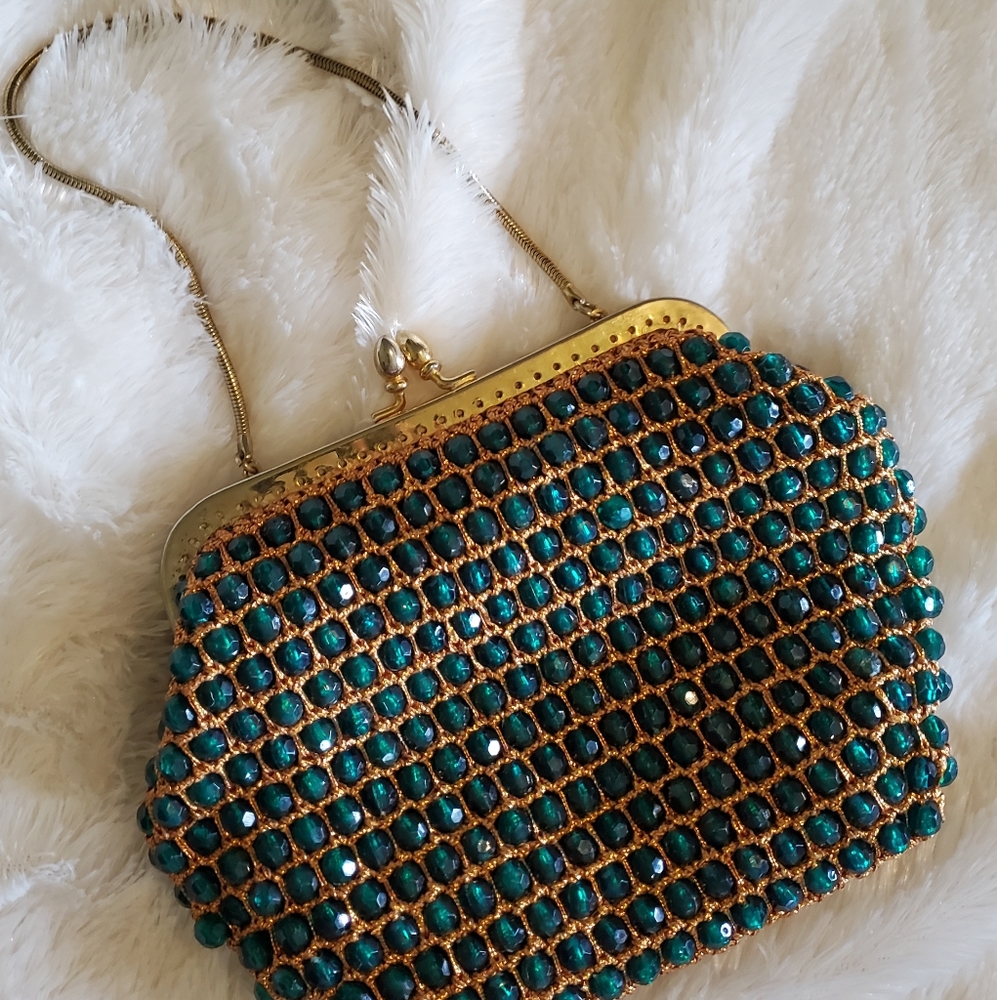 Vintage Gold and Emerald purse